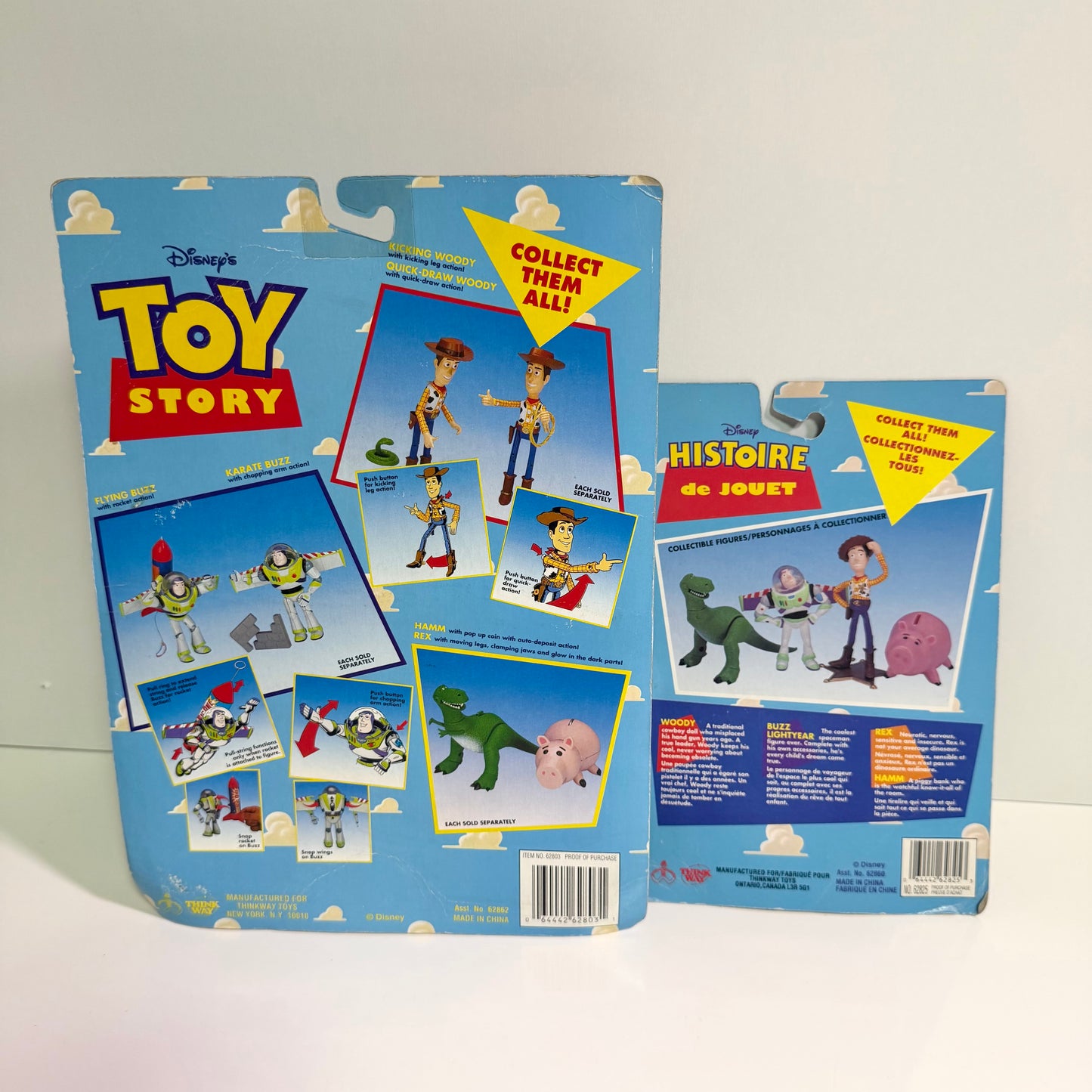 Disney Pixar Toy Story Vintage Rex & Hamm Action Figure Set Glow in the Dark Rare 1990s