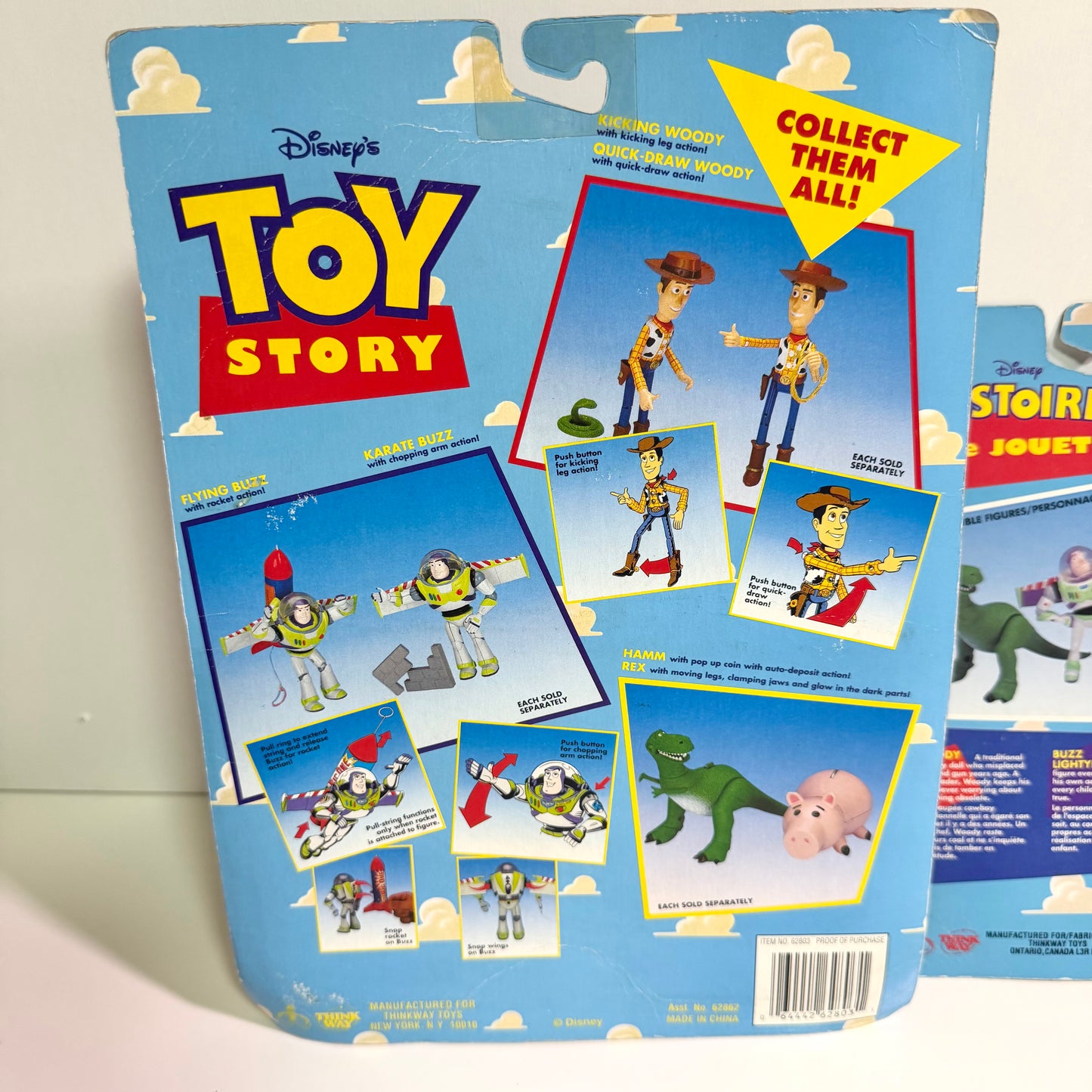 Disney Pixar Toy Story Vintage Rex & Hamm Action Figure Set Glow in the Dark Rare 1990s