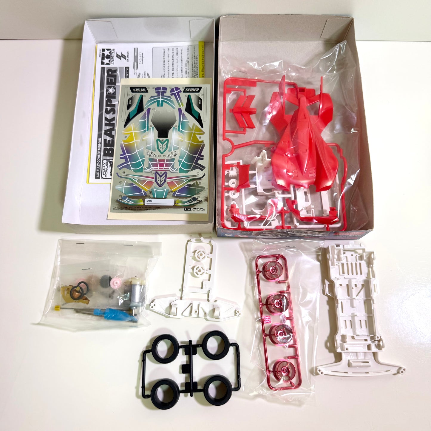 Tamiya Mini 4WD Beak Spider Viento Limited Edition Fully Cowled Mini 4WD Unassembled Kit