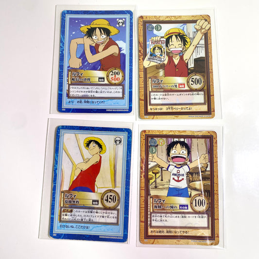 Vintage One Piece Luffy 4-Card Set 1999-2000 Bandai Japan