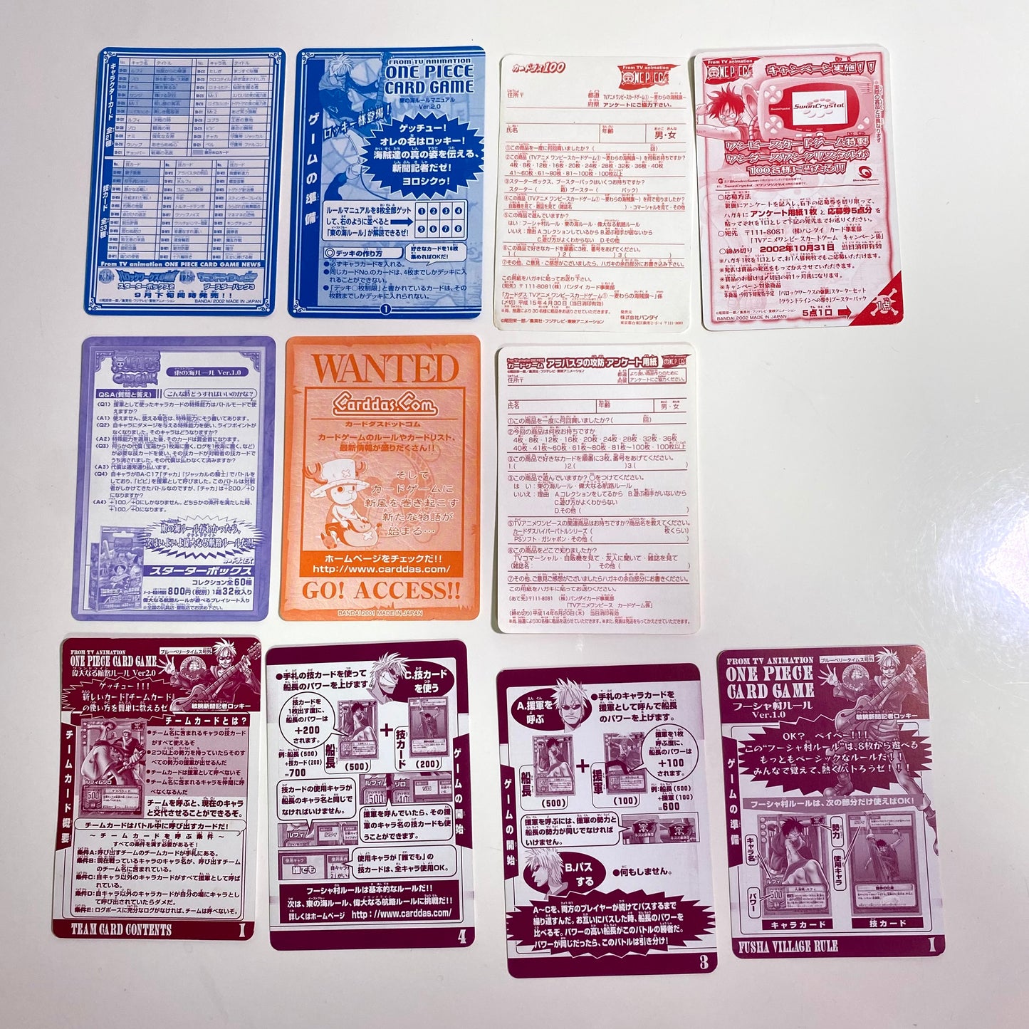 Vintage One Piece Card Game 246-Card Lot 2000s Bandai Japan